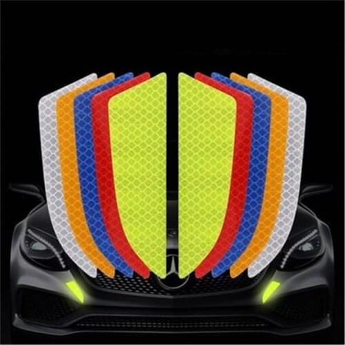 2Pcs/Set Car Reflector Protective Sticker Scratches Safety Warning Reflective Car Stickers Acessorio Reflective Tape