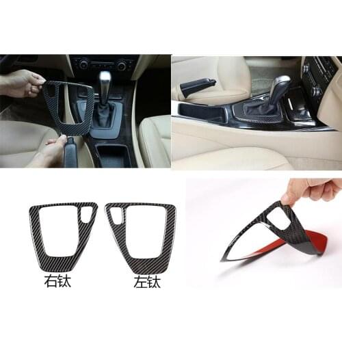 Left Right Hand Drive Carbon Fiber For BMW 3 Series E90 E92 E93 2005-2012 Car Center Console Gear Panel Stickers Trim Accessori
