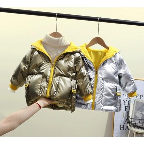 Boys and Girls Thickened Down Coats Baby Kids Autumn Winter Warm Windproof Light Coat Childrens Handsome Fashion Style Clothes