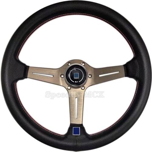 High Quality 2020 Steering Wheel Leather Sport Steering Wheel Racing Wheels Auto Accessories Gold Titanium MC20S0802135