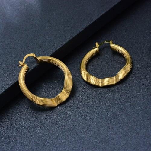 WANDO African Hoop Earrings for Women ,Ethiopian Round Twisted Earrings Stud Wholesale Jewelry Arab Gifts