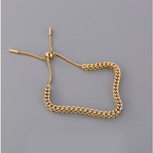 YAOLOGE 316L Stainless Steel 2021 New Gold Color Draw String Bracelet Trendy Simple Bracelet For Women Fashion Party Jewelry