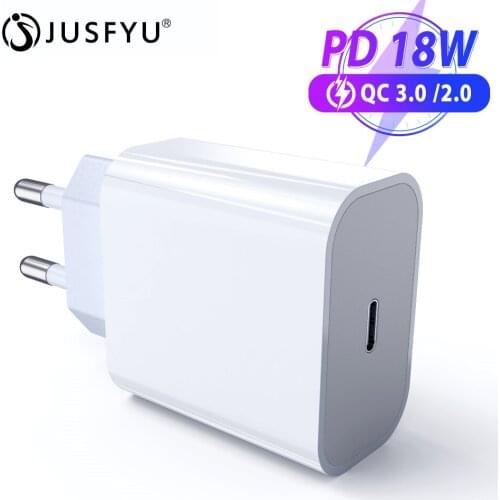 18W PD USB Type C Quick Charger 3.0 Adapter For iPhone 11 Pro XR X Xs Samsung S20 Fast Charging Plug Travel PD Power Adapter