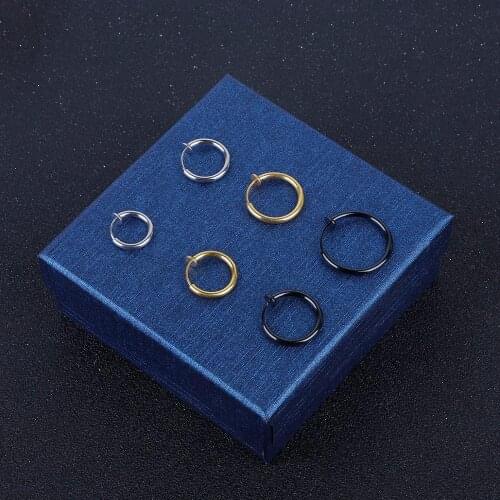 1 pair Stealth Clip Earrings Hoop Without Piercing Fashion Jewelry For Women NO Hole Clip Earrings Punk Hip-Hop Popular Broncos