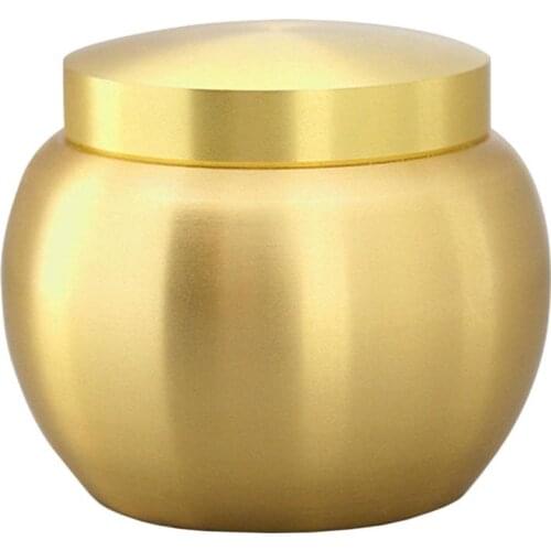 1Pc Pure Copper Powder Pot Mini Tea Caddy Ointment Cans Tank-Shaped Can Pure Copper Powder Can Mini Tea Can Ointment Can