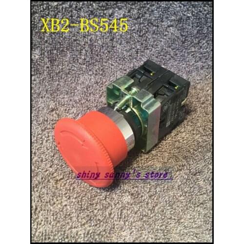 1Pcs XB2-BS545 22mm 1 NC 1 NO Contact Twist Reset Emergency Stop Push Button Switch Brand New