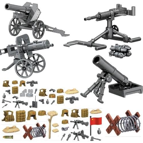 2021 World War 2 WW2 Army Military Soldier City Police SWAT Weapon Accessories Model Building Blocks Bricks Kids Toys Gift