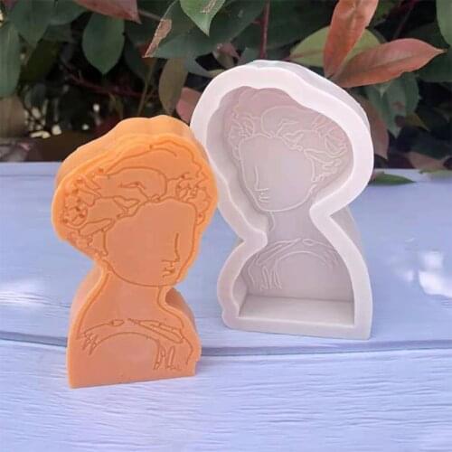 3D Portrait Silicone Mold Aromatherapy Candle Plaster DIY Candle Making Molds 3D Silicone Candle Molds Household Cake Moulds New