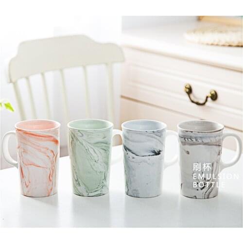 4 Colours Art Design Natural Stone Grain Ceramic Charming Pottery Gargle Cup Mug Handle Toothbrush Holder Soap Dispenser Part