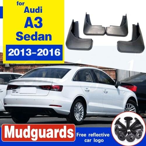 4PCS FIT FOR AUDI A3 SEDAN 2013 2014-2016 MOLDED MUD FLAPS SPLASH GUARDS FRONT & REAR MUD FLAP MUDFLAPS FENDER ACCESSORIES