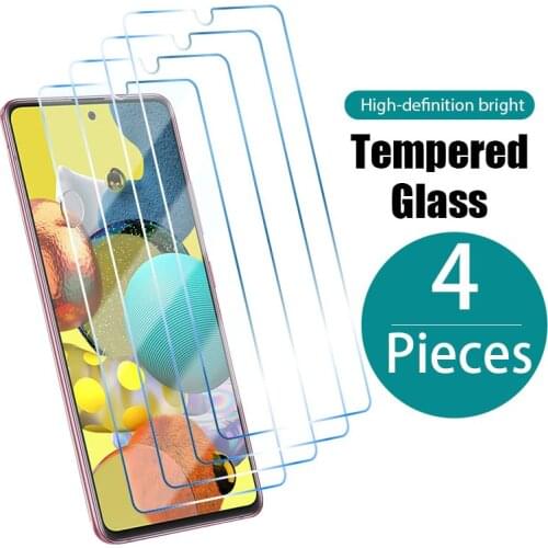 4PCS Protective Glass For Samsung A52 51 50 32 72 71 70 12 31 10 20 Tempered Screen Protector For Samsung M51 31 21 12 11 31S