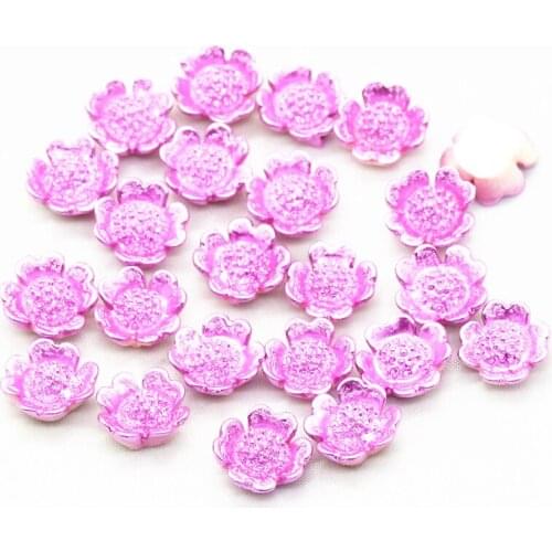 50PCS 12mm Light Pink Resin Flatback Flower Cabochons |Resin Dollhouse Miniatures|Resin Flower Cabochons