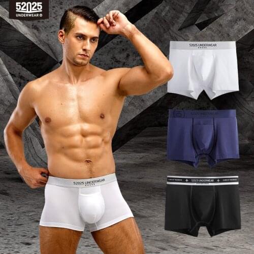52025 Men Underwear Boxers 3-Pack Cotton Modal Seamless Breathable Comfortable Trunks Fashion Boxers Men Underwear Sexy Panties