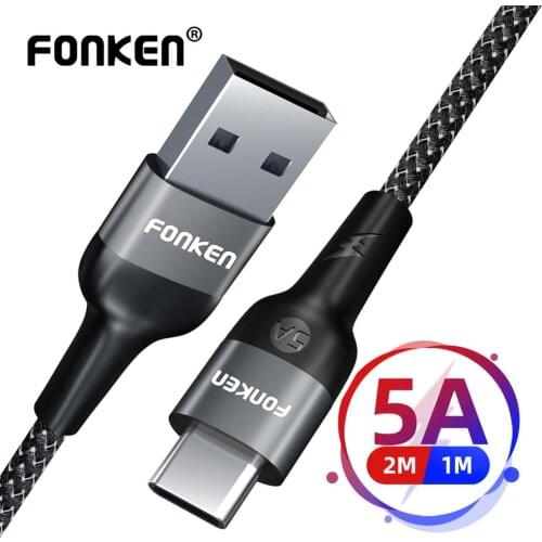 5A USB Type C Cable 40W Super Charge USB C Wire for HUAWEI P30 MATE 20 PRO Fast Charger Type-C 1m 2m Android Phone Cables