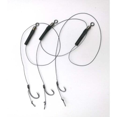 Shared With Fish 6pcs\Lot Carp Fishing Hair Rigs Braided Thread Hooks Swivel Boilies Carp Rigs Carp Fishing Accessories