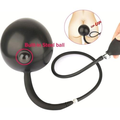 New Built-in Steel Ball Inflatable Tail Anal Plug Dildo Pump Silicone Huge Anus Butt Dilator Men Prostate Massager Anal Sex Toy