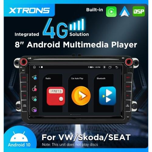 XTRONS 8'' Android 10.0 Car Multimedia Stereo Player for VolksWagen Touran For SEAT For SKODA DSP Carplay 4G WIFI NO DVD 4+64GB