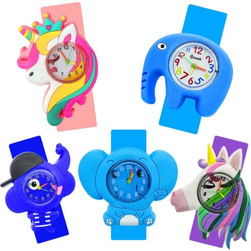 Free Shipping Girls Boys Watches Children Learn Time Toy Cartoon Elephant Kids Watches Baby Christmas Gift Child Digital Watch