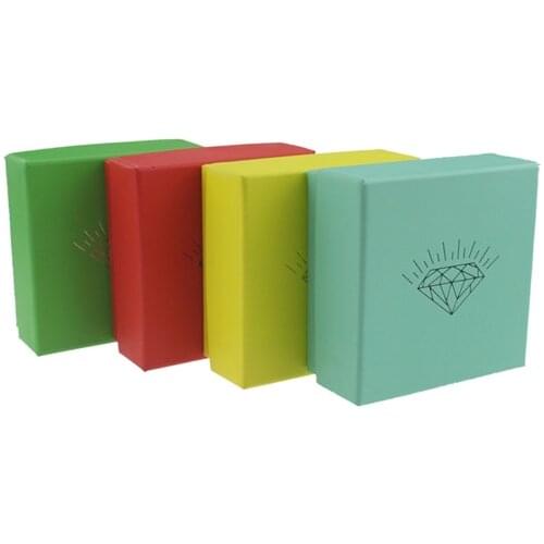 Free shipping wholesale 50pcs/lot Fashion Diamond Jewelry Box for Nekclace Ring Paper Box Earring Packaging 7.3*7.3*3.5cm