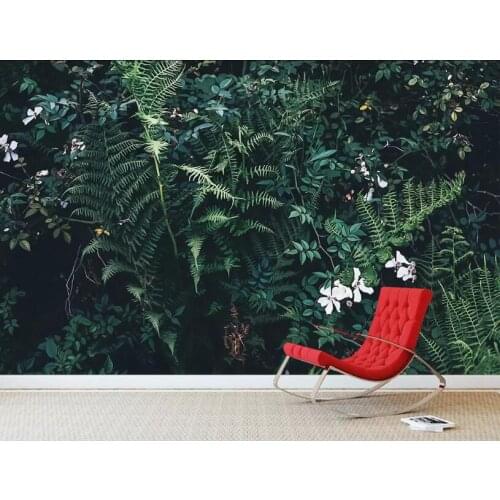 CJSIR Custom 3D Wallpaper Green Plant Leaves Photo Murals Living Room Restaurant Cafe Backdrop Wallpapers for Living Room Decor