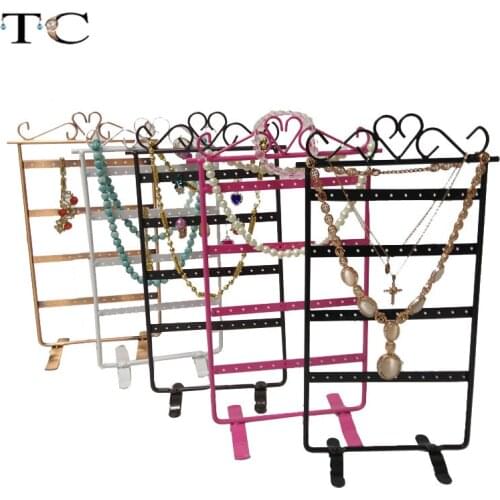 48 Holes Display Rack Metal Stand Holder Closet Jewelry Earrings Organizers Showcase Packaging & Display Wholesale
