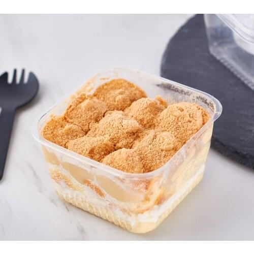 50pcs Creative Square Transparent Cake Box Wedding Birthday Party Baking Gift Package Ice Cream Pudding Fruit Salad Plastic Cup