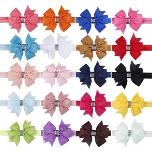 Ribbon Baby Headband Bow Baby Headbands For Newborn Girls Rainbow Shiny Knot Infant Baby Headband Nylon Elastic Hair Accessories