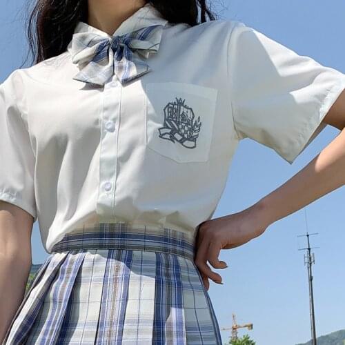 Jk Uniform 2021 Summer New Japanese Style Short Sleeve Embroidered Shirt Anime School Girl Uniform