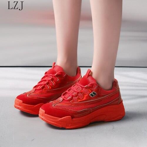 Chunky Sneakers Women 2019 Fashion Platform Shoes Basket Femme Vulcanize Shoes Womens Casual Krassovki Female Trainers Dad Shoes