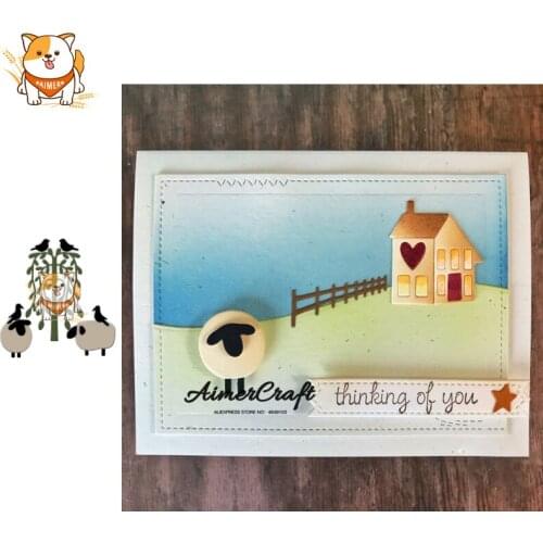 Sheep Willow Tree Metal Cutting Dies Scrapbooking Stencil For DIY Paper Card Decorative Embossing Die Cut Craft Dies New 2019