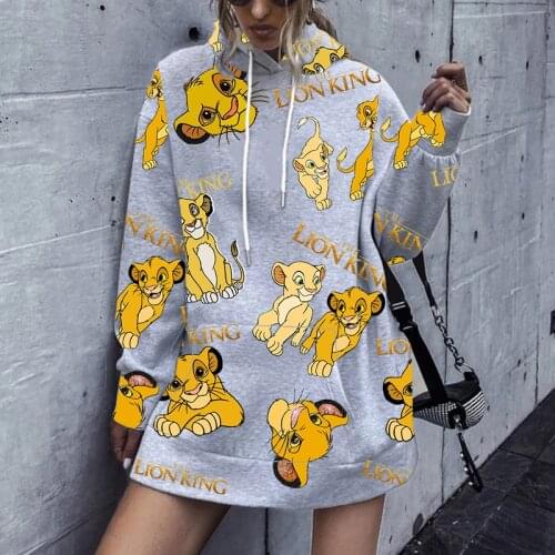 Disney HoodieThe lion king Print Cute Autumn/Winter Sweater Casual Harajuku Fashion Pullover Oversized Thicken Top Men and Women