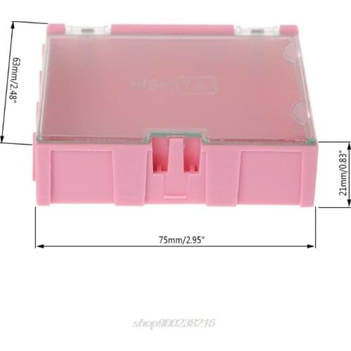 Mini SMD SMT Electronic Box IC Electronic Components Storage Cases 75x63x21mm J11 21 Dropshipping