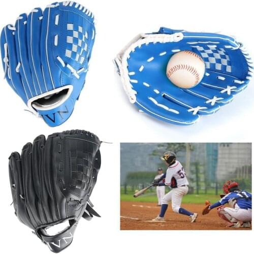 Training Baseball Glove Black Blue Outdoor Sports Softball Practice Equipment Size 10.5/11.5/12.5 Left handed throw for Adult