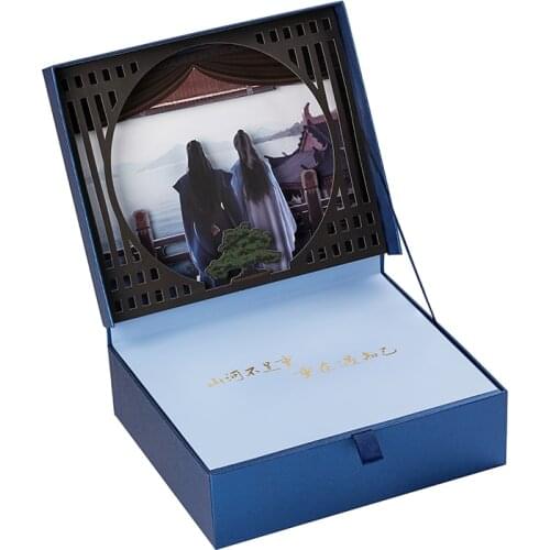 Official Word Of Honor Lucky To Be The Gift Box Wen Kexing Folding Fan Zhou Zishu Hairpin Purse Shan He Ling Figure-standing