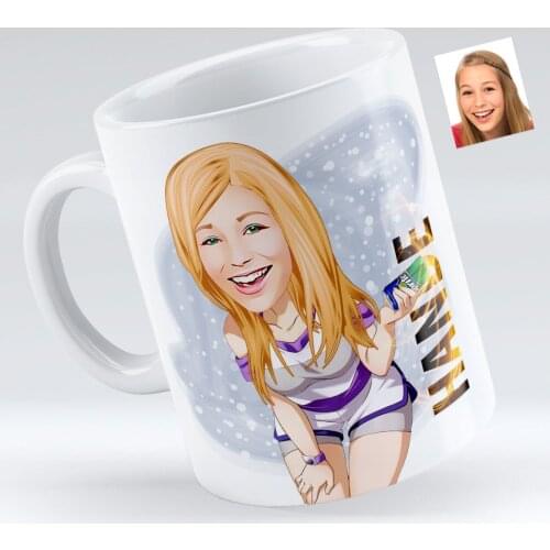Personalized Women 'S Caricature Of White Mug Bardak-36
