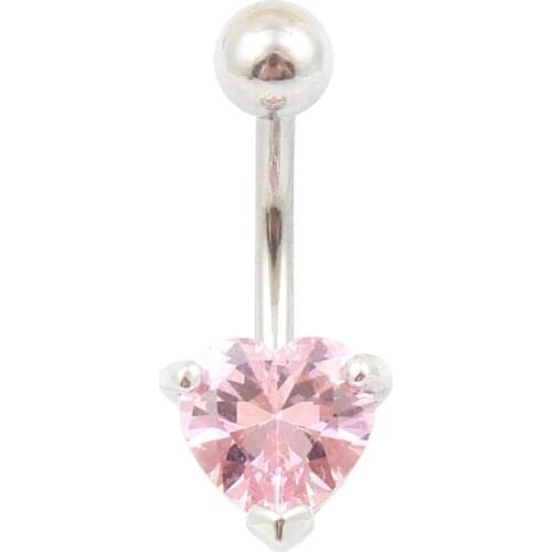 Pink Heart belly button rings body jewelry navel ring sexy waist piercing Postal service for woman