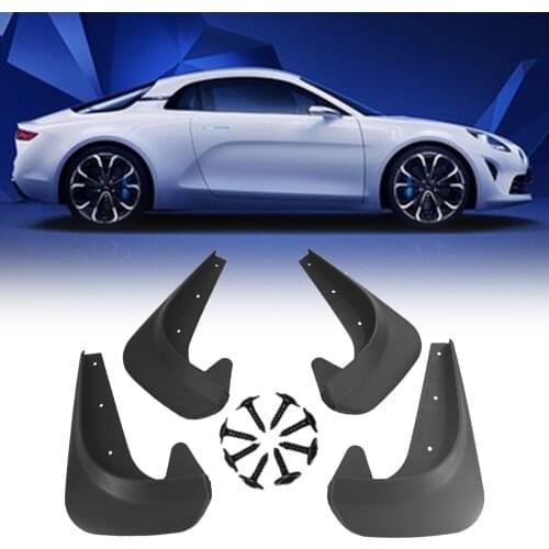Car Mud Flaps Guards Soft Plastic Front And Rear 250x180mm Black