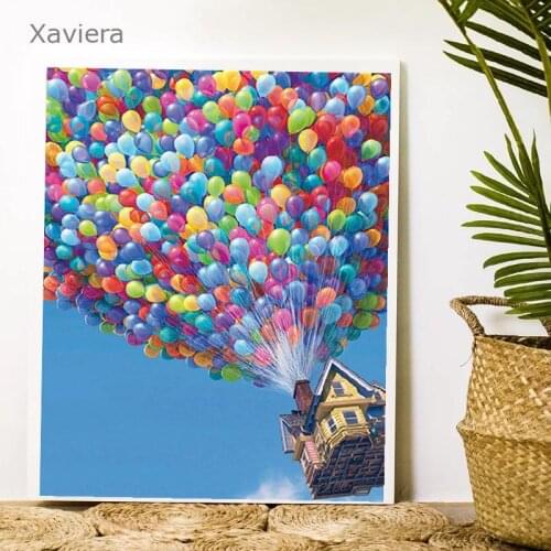 Nordic Movie Poster Balloon House Fantasy Art Canvas Painting and Printmaking Home Decoration Childrens Room Frameless Pictures