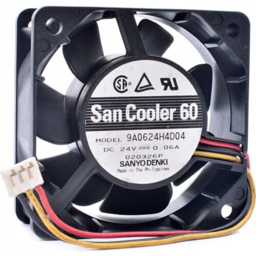 Original 9A0624H4D04 6cm 6025 60x60x25mm 24V 0.06A quiet inverter cooling fan