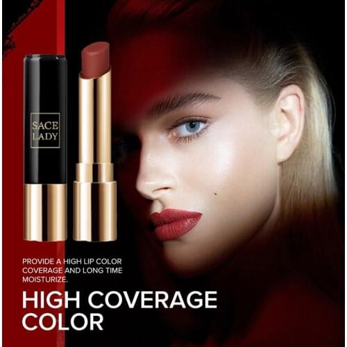 Waterproof Non-Stick Lipstick Full Color Matte Lipstick Long-Lasting Moisture Easy to Color Gift for Women 12 Colors