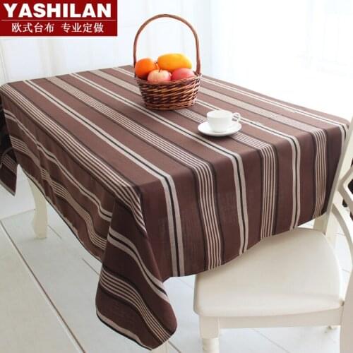 Western European fashion modern striped cotton cloth tablecloths pastoral style striped tablecloth tea table cloth table runner
