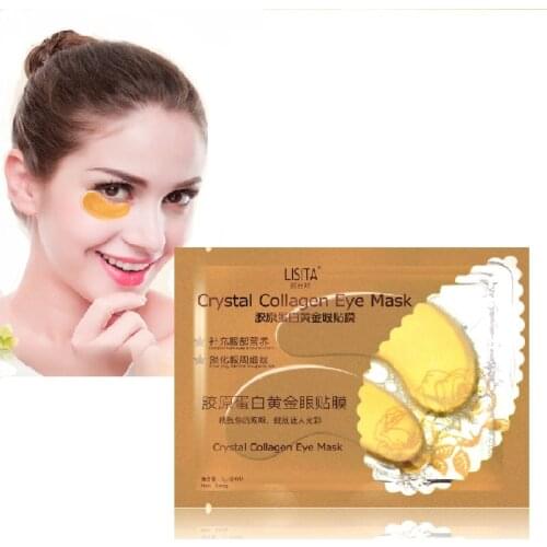 1Pair Gold Crystal Eye Mask Collagen Eye Patches Dark Circles Remove Anti-Aging Wrinkle Skin Care For Eye TSLM1