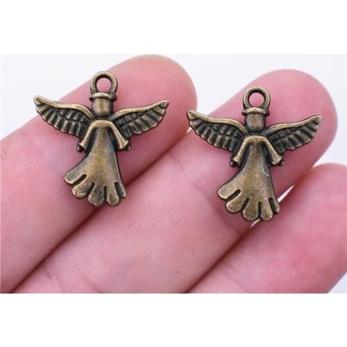 10pcs 21x20mm Antique Bronze Plated Angel Charms Pendant DIY Handmade Jewelry Accessories-D1-10