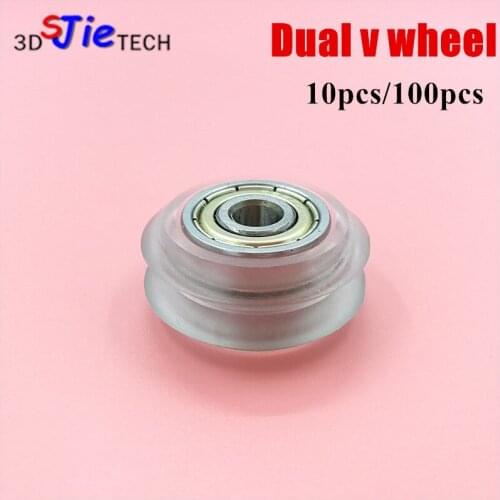 10pcs Xtreme Dual v wheel openbuilds CNC clear Polycarbonate pulley Assy for V-slot rail,3D printer/Engraving machine parts