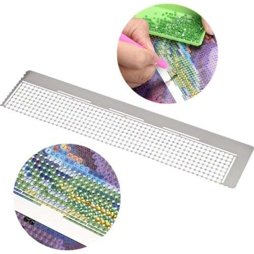141 Diamond Painting tools Drawing Ruler Dot Drill Diamond Embroidery Mesh Ruler Stainless Steel Ruler Tool