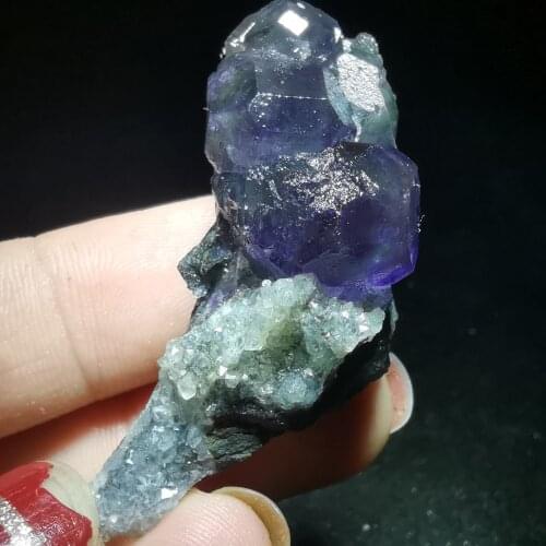 17.4gNatural rare purple fluorite cluster mineral specimen stone and CRYSTAL HEALING CRYSTAL QUARTZ GEM