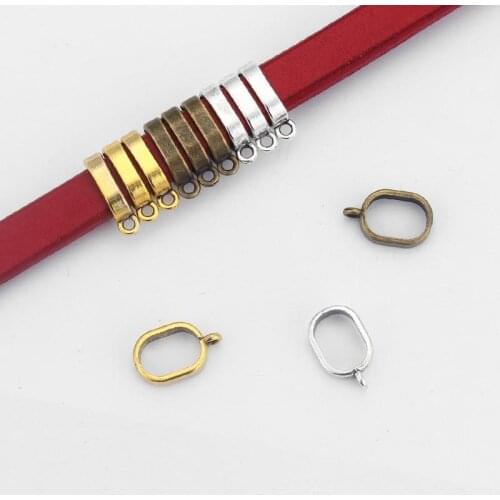 20pcs Slider Spacer Charms Fit 10*6mm Licorice Leather Cord Jewelry Making Accessories Findings