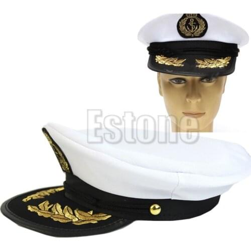 Hot White Adult Yacht Boat Captain Navy Cap Costume Party Cosplay Dress Sailor Hat A17_40