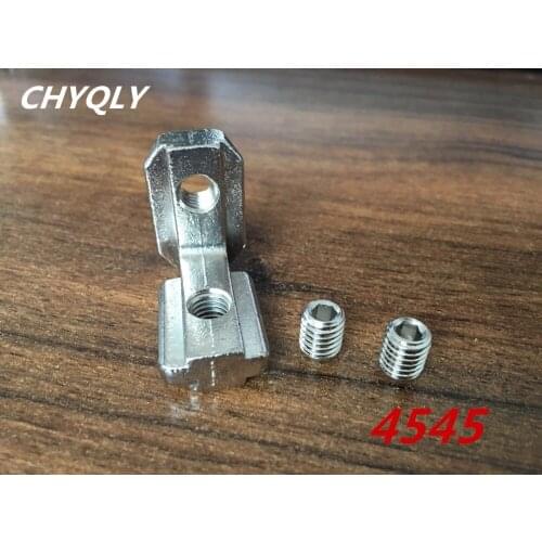 5pcs/lot T Slot L-Shape 4545 Aluminum Profile Interior Corner Connector Joint Bracket for 4545 Alu-profile (with M8 screws)