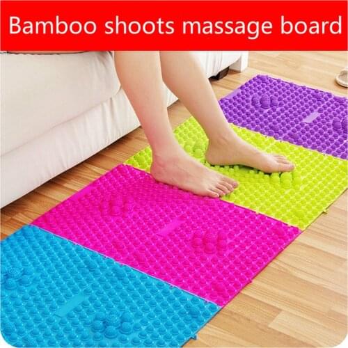 Hot 39*28 Cm Bamboo Shoots Massage Board Yoga Mat Foot Massage 6 Colors Home Family Fitness Exercise Mats Freeshipping